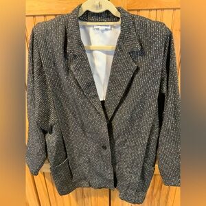 Only Black and White Textured Blazer